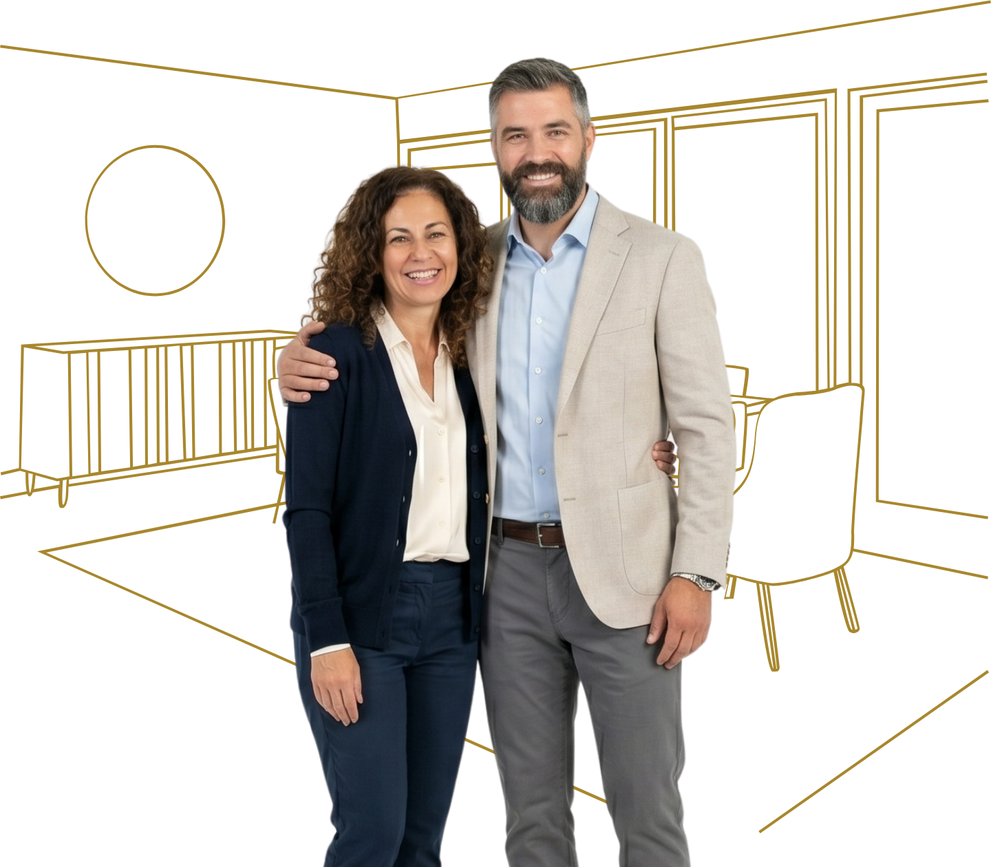 Pareja feliz por el programa RentaPro